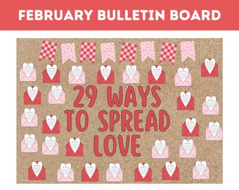 Valentine's Day Bulletin Board Kit | Love + Heart Writing Activity Printable | February Door + Classroom Decor |  Teacher Instant Download