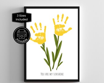 Mothers Day Printable You Are My Sunshine | Nursery Decor New Mom | Teacher & Parent Resources | Crafts for Pre-K and Kindergarten KIDS AJ22