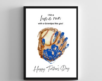 Hands Down Best Dad Ever | Home Run Dad | DIY Father's Day Card From Kids Toddler | Handprint Art for Daddy Papa | Classroom Craft | J27