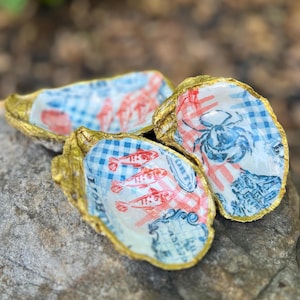 Oyster Shell Ring Dish, Oyster Trinket Dish, Bridesmaid Gift, Bachelorette Favors, Shell Jewelry Dish, Bridal Jewelry Dish, Decoupage Shell