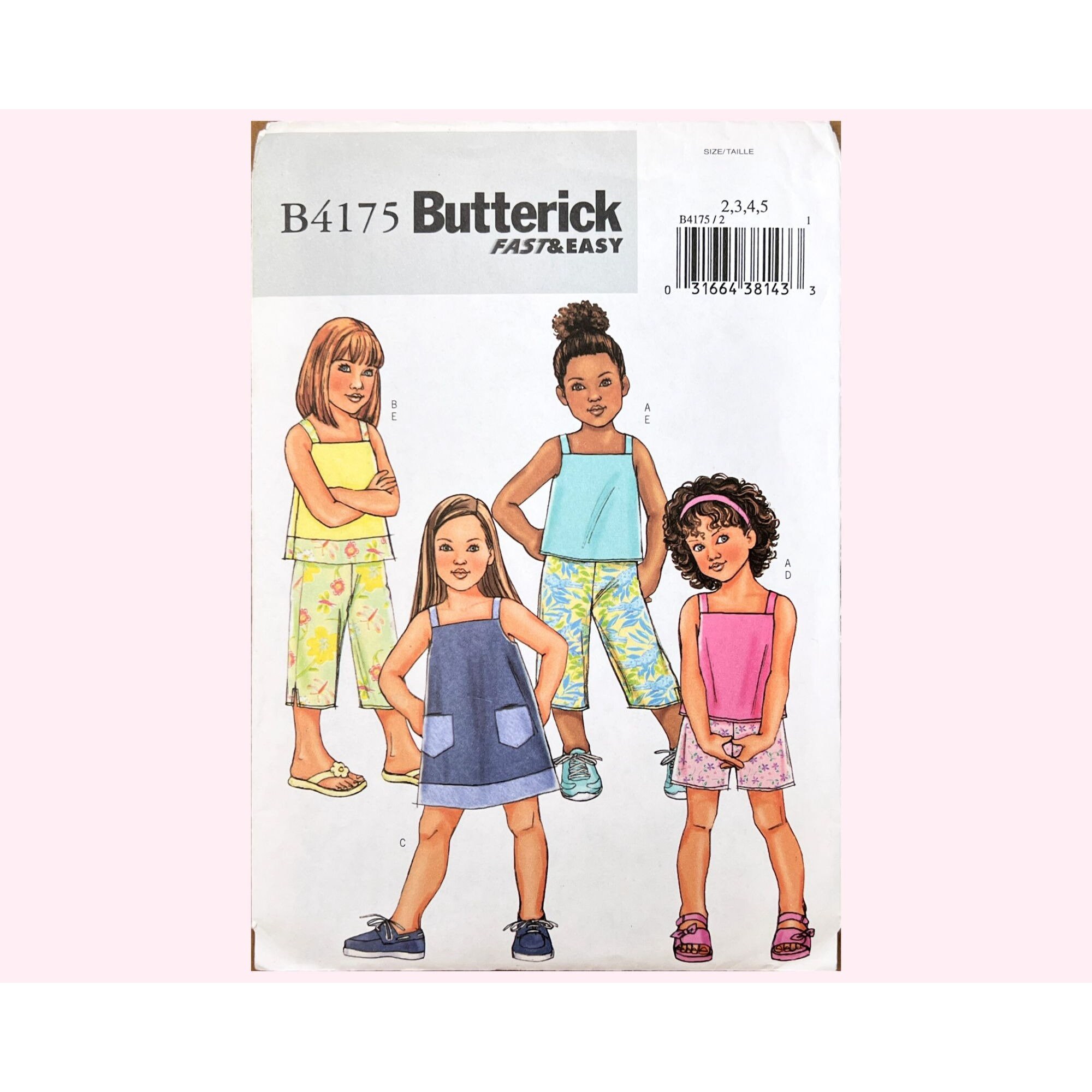 Girls Top Dress Shorts and Pants Butterick Sewing Pattern B4175