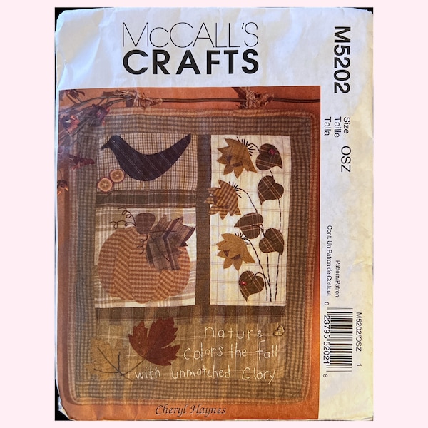 Fall Wall Hanging or Quilt Block Pattern  McCall's Sewing Pattern M5202