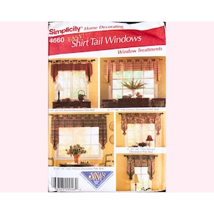 Shirt Tail Window Treatments -  Jana's Shirt Tail - Simplicity Sewing Pattern 4660
