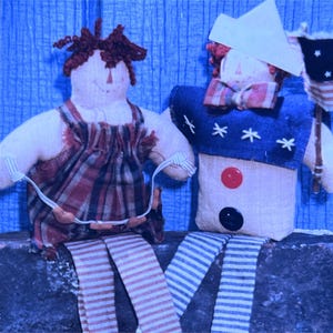 My Heart Belongs To Raggedy Ann and AndyDoll Sewing Pattern | Shelf Decor Sewing | Vintage Style Dolls Pattern