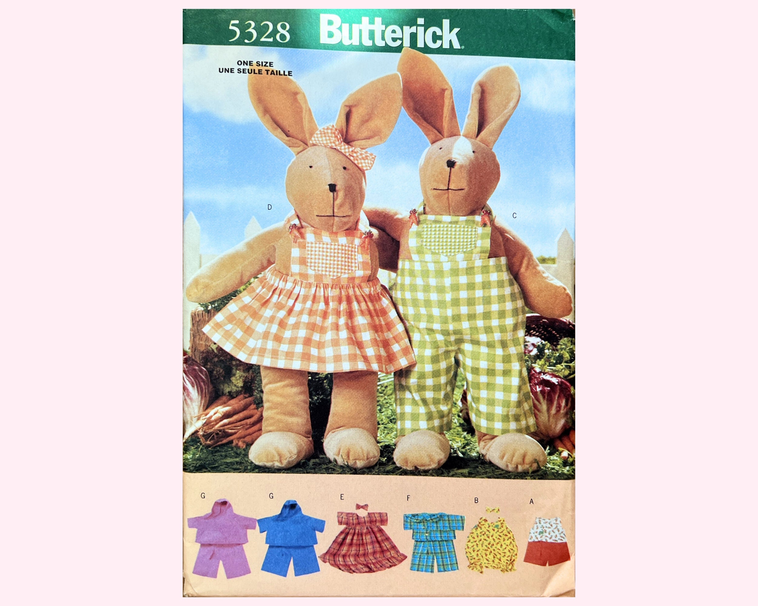 19 Bunny and Wardrobe Butterick Craft Pattern 5328 - Etsy