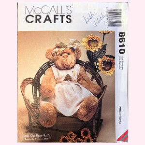 UNCUT McCall&#39;s Little City Bears and Co Designs  Honey Bear Craft 8610 |  Maureen Hills