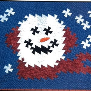 Twisted Snowman Quilt Pattern, Winter Quilt Sewing Design