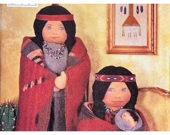 Easy Indian Doll Sewing Pattern with Iron On Transfers - Vogue Craft Pattern 9401