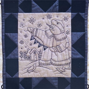 Snow Day Quilt Pattern, Snowman Winter Design Quilting