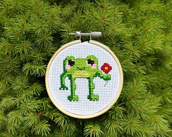 Little frog cross-stitch PDF pattern