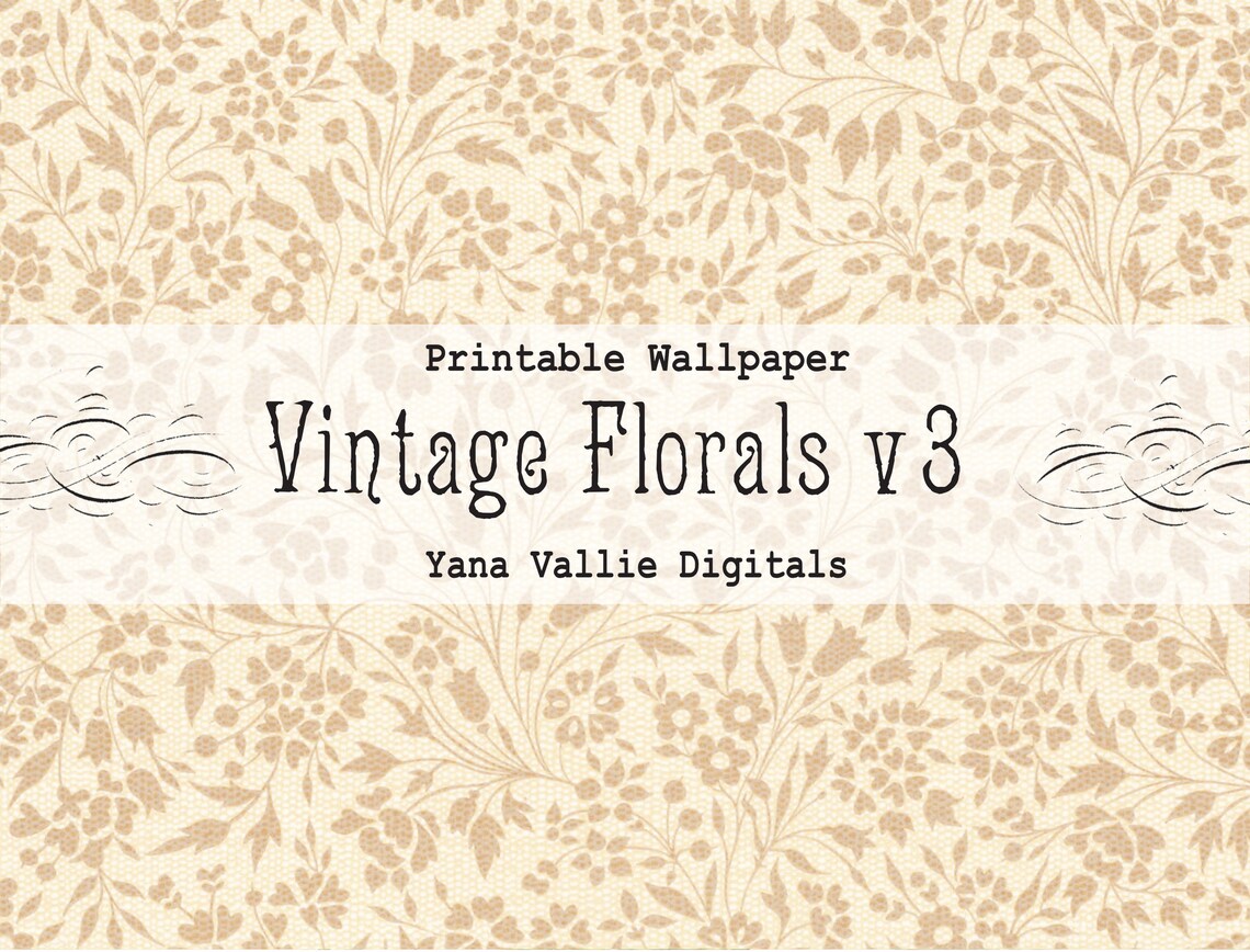 Printable Antique Wallpaper Vintage Floral Digital Paper - Etsy