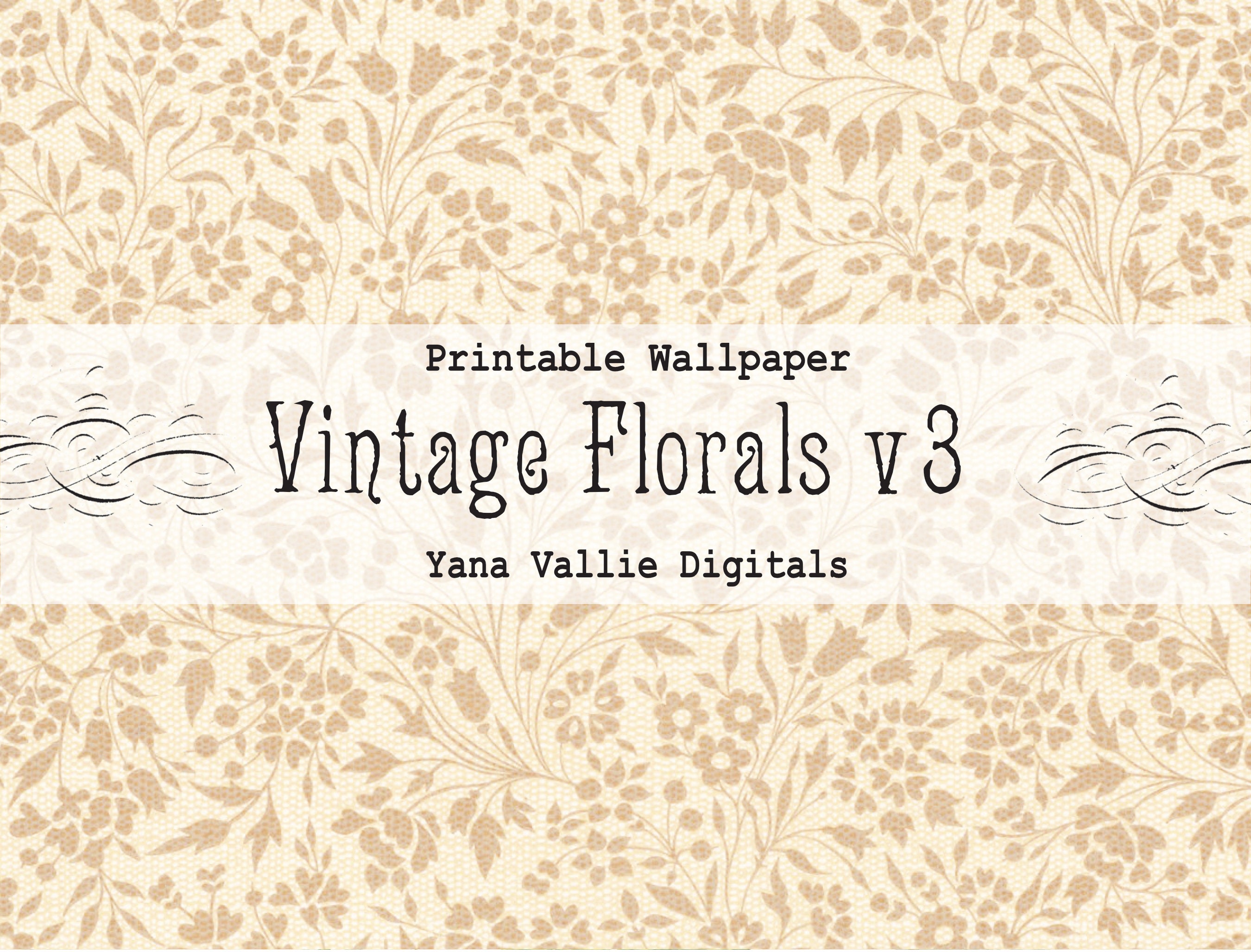 Printable Antique Wallpaper, Vintage Floral Digital Paper, Junk Journal ...