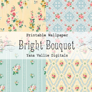 Vintage Floral Wallpaper | Printable Digital Download