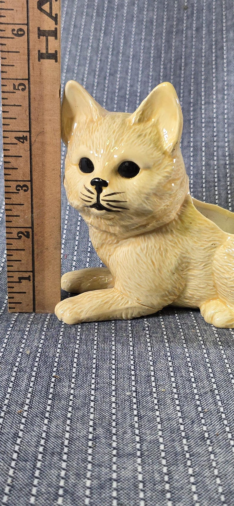 Figurine De Chat En Bois Marron Et Blanc 15 Cm - Décoration Printanière Et Cadeau Pour Amoureux Des Chats