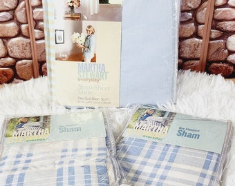 1990's Martha Stewart Semi Sheer Voile and Two Standard Shams