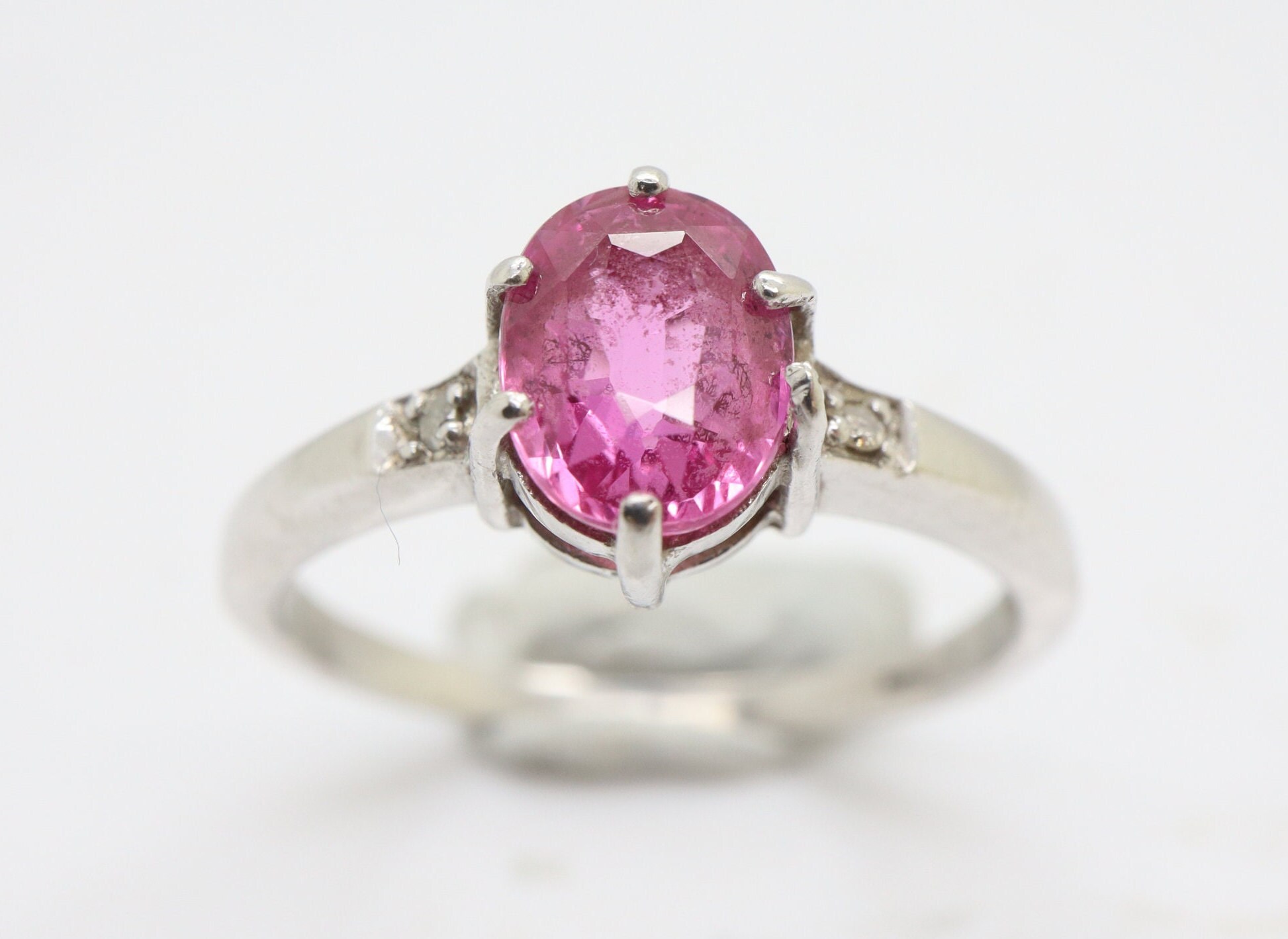 ゴールド レディース リング 指輪 英国 ピンク サファイア 375 J28