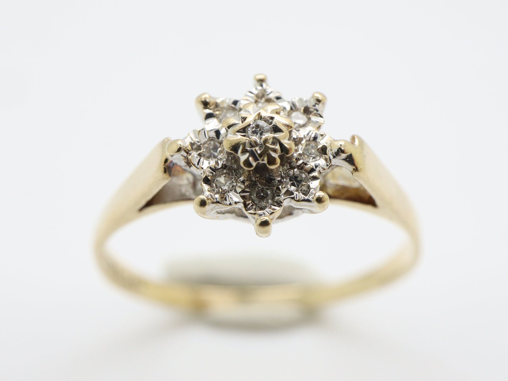 9ct gold diamond cluster best sale ring