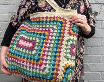 Crochet Bag Pattern, Granny Square Bag Pattern, Granny square Crochet Bag, Granny Square Bag, Crochet Bag, Granny Square Pattern