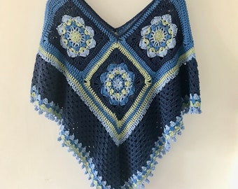 Crochet Poncho Pattern, Poncho Pattern, Vintage Style Crochet Poncho Pattern, Retro Style Poncho Pattern