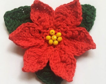 Poinsettia Brooch Pattern PDF