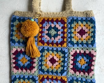 Crochet Bag Pattern, Crochet Tote Pattern, Granny Square Bag Pattern, Crochet Purse Pattern, Granny Square Tote Pattern, Granny Square