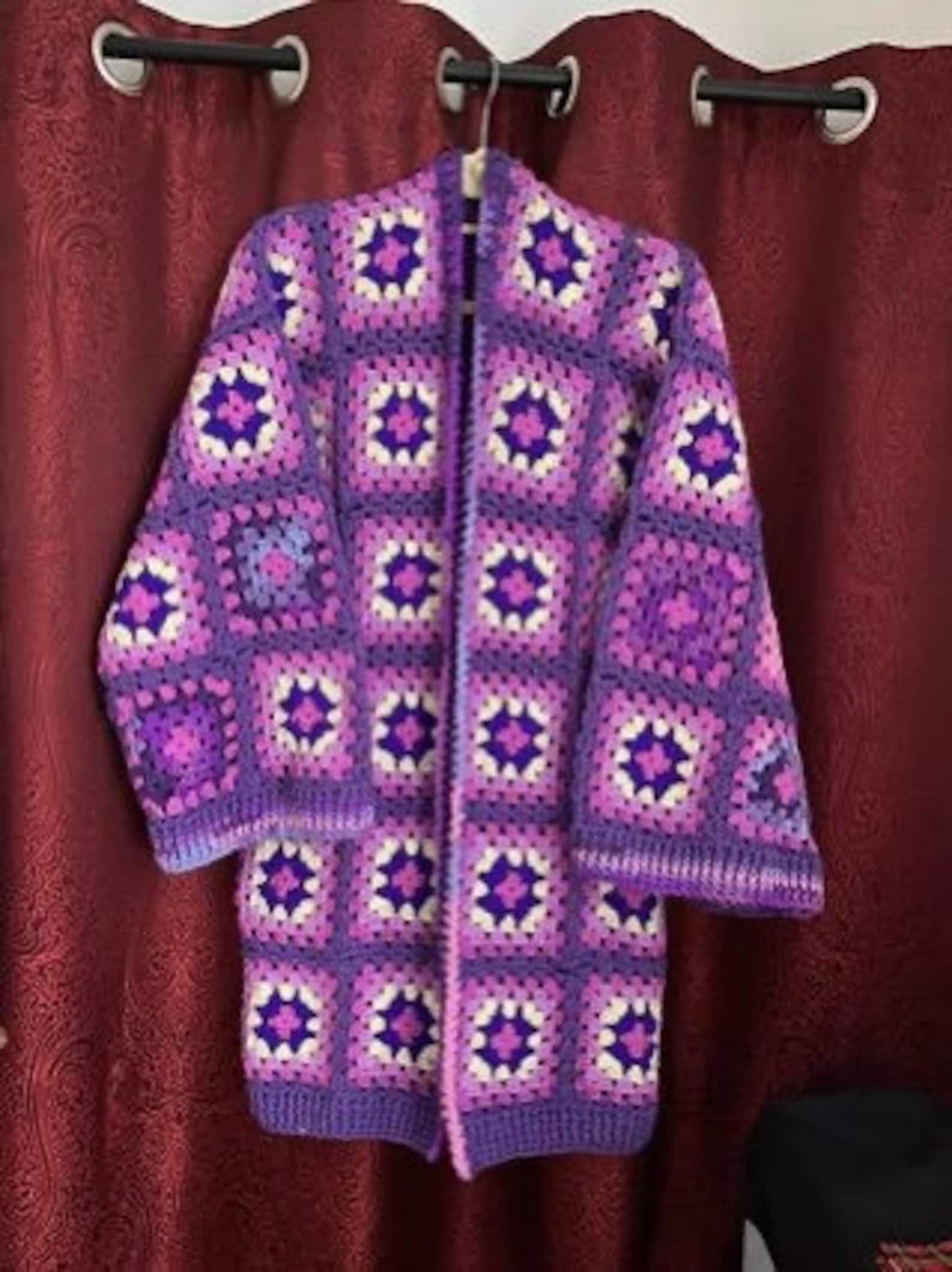 Crochet Granny Square Jacket Cardigan Pattern PDF Digital Instant