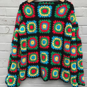 Granny Square Jumper Pattern, Crochet Jumper Pattern, Crochet Sweater Pattern, Retro Style Crochet