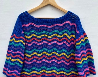 Crochet Jumper Pattern, Crochet Sweater Pattern, Stripey Crochet Jumper Pattern, Striped Crochet Jumper Pattern, Crochet Top Pattern