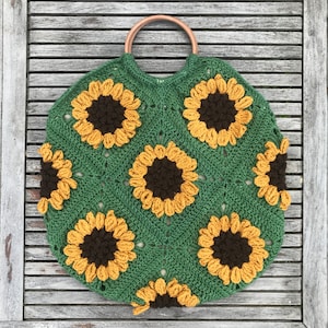 Crochet Bag Pattern, Granny Square Bag Pattern, Granny Square Bag, Crochet Bag, Crochet Granny Square Bag Pattern, Crochet Sunflower Bag