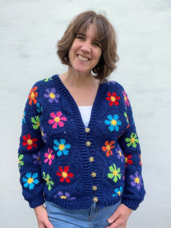 Granny Square Cardigan Crochet Cardigan Women's Crochet Etsy