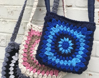 Bolso De Ganchillo, Patrón De Bolso De Ganchillo, Bolso Cuadrado De La Abuela, Patrón De Bolso Cuadrado De La Abuela, Ganchillo Para Principiantes, Ganchillo Fácil, Cuadrado De La Abuela