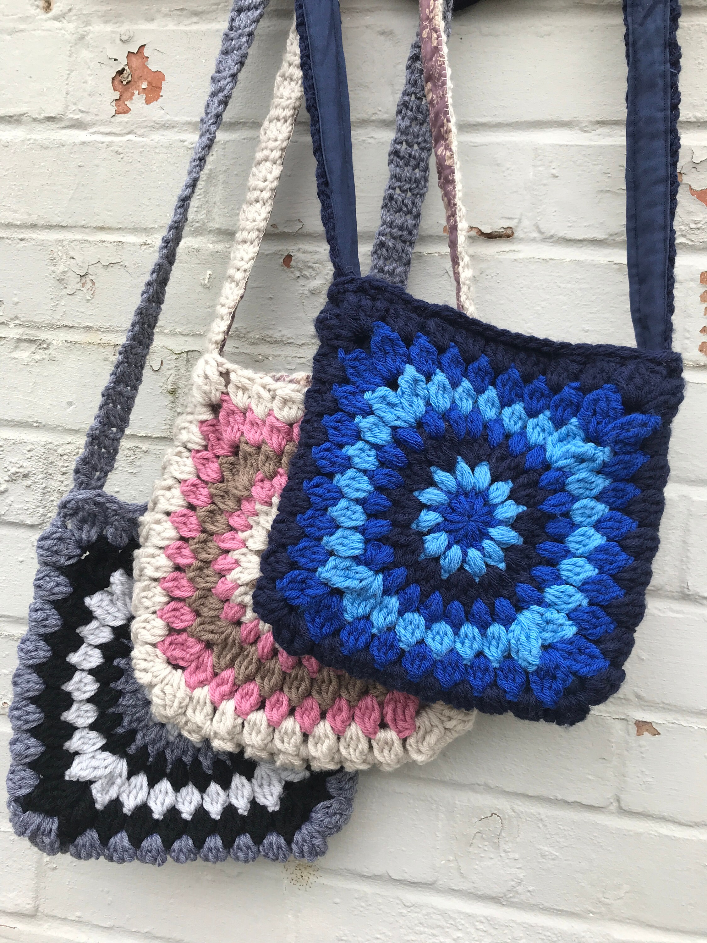 Gehaakte tas gehaakt taspatroon oma vierkante tas oma vierkante tas patroon beginners haken gemakkelijk haken oma vierkant Etsy Nederland