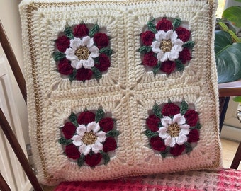 Crochet Cushion, Granny Square Cushion, Granny Square Cushion Pattern, Crochet Cushion Pattern, Flower Cushion, Crochet Flower Cushion