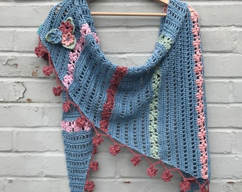 Crochet Shawl Pattern, Crochet Spring Shawl Pattern, Spring Crochet Pattern