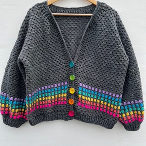 Crochet Cardigan Pattern, Crochet Jumper Pattern, Crochet Sweater Patter, Granny Square Crochet Jumper Pattern, Granny Square Crochet Cardie