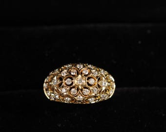 Vintage Japan diamond ring 18k gold ring size 6