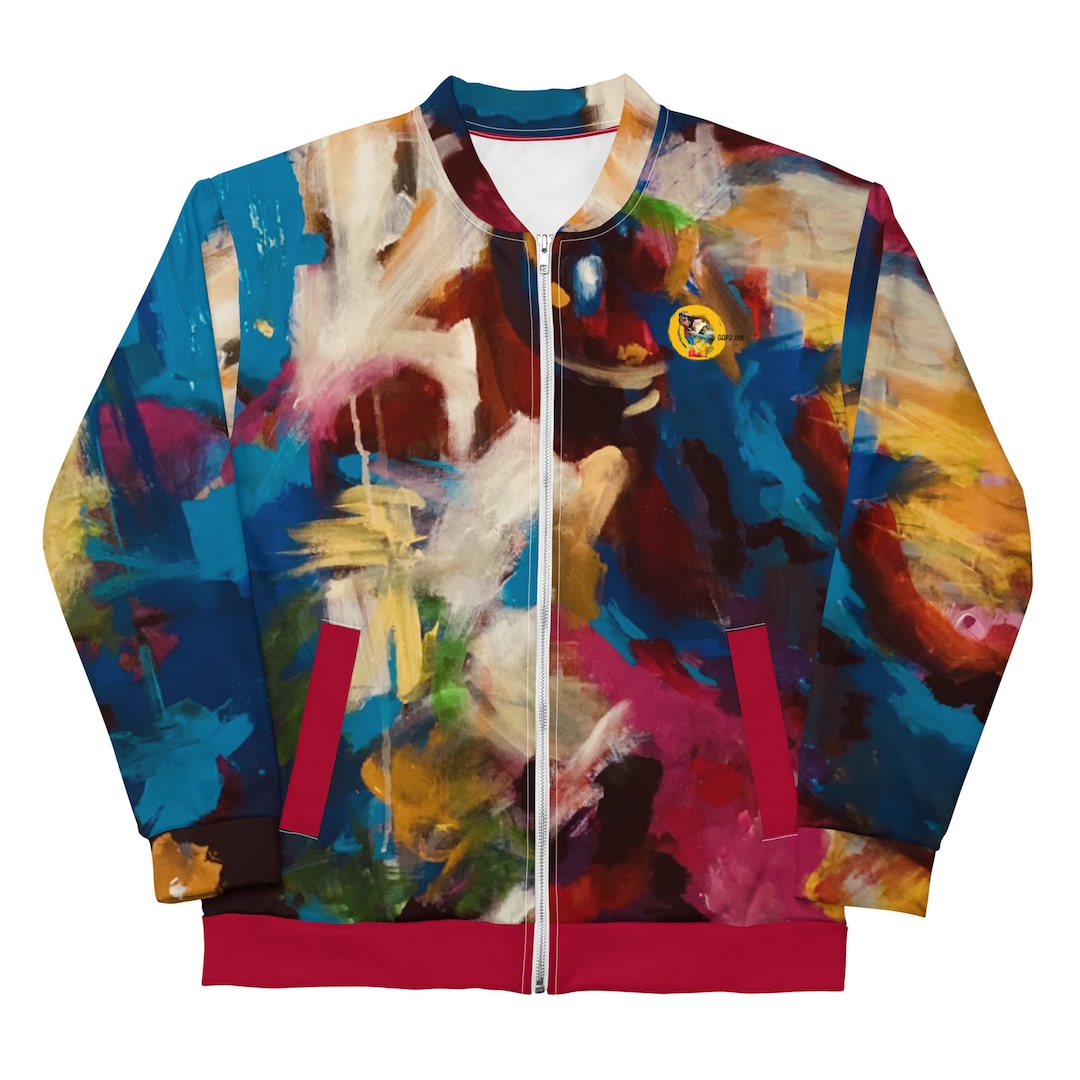 Red Graphic Design Unisex Bomber Jacket - Etsy