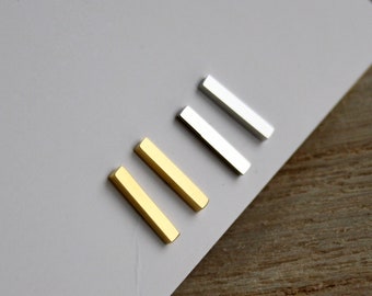 Stud stick oorbellen - RVS studs - Zilver gouden oorbel - Sierlijke staaf minimalistische mini
