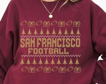 San Francisco Football Ugly Christmas Sweater, Retro Style