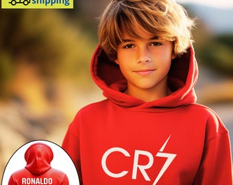 Cristiano Ronaldo CR7 Hoodie, Soccer Fan Gift, Unisex Youth Design