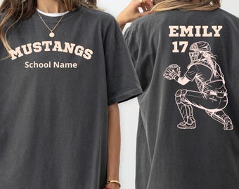 Custom mascot Baseball Shirt Personalized Name Number Tee Ballpark Mama Shirt Comfort Colors 1717 Baseball Shirt Gift for Mom