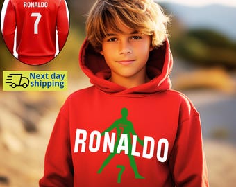 Cristiano Ronaldo CR7 T-shirt Unisex youth Hoodie with Front Design, CR7 Ronaldo youth Birthday Christmas Gifts Hooddie CR7