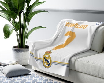 Cristiano Ronaldo blanket, Soccer Football CR7 Fans, CR7 fleece blanket, Ronaldo Plush Blanket Sport Birthday, Christmas Gifts, Real Madrid