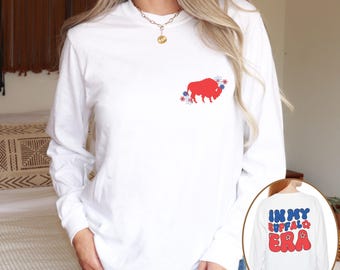 Vintage Buffalo Football Comfort Colors Tee: Retro Game Day Shirt