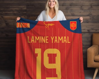 Yamal Espana Soccer Jersey Velveteen Plush Blanket Spain soccer custom blanket team soccer