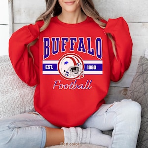 Buffalo voetbalshirt, vintage Buffalo voetbalsweater, Game Day cadeau voor fans, Buffalo Unisex sweater met ronde hals Buffalo cadeau voor fan