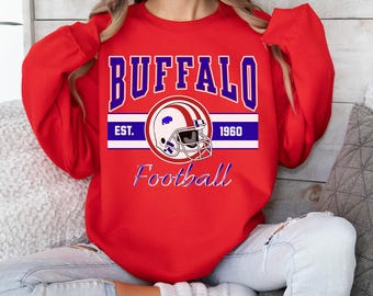 Buffalo Football Shirt, Vintage Buffalo Football Sweatshirt, Game Day Gift for Fans, Buffalo Unisex crewneck sweatshirt Buffalo Gift for fan