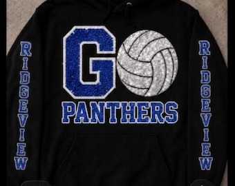 Personalized Volleyball mom Hoodie & sweatshirt with name in sleeve mascot team, Game Day Sweatshirt, Christmas Gift mothers day