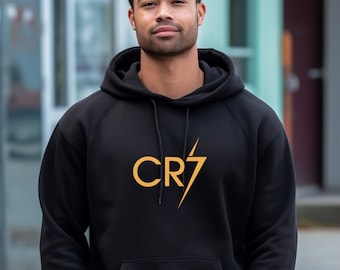 Sudadera unisex con capucha CR7 Cristiano Ronaldo 7 con diseño delantero y trasero, ideal como regalo de cumpleaños o Navidad para jóvenes, MR1