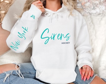 Vintage New York Sirens Hockey Hoodie: Women's Fan Sweatshirt